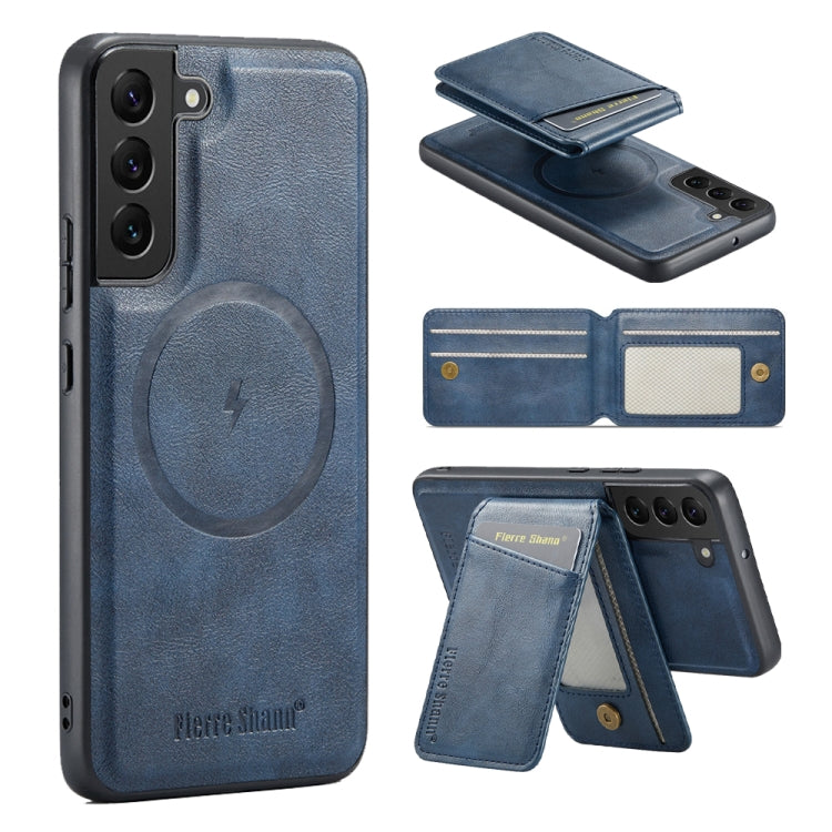 Fierre Shann Cowhide Vertical Flip Magnetic Card Holder Phone Case, For Samsung Galaxy S24+ 5G, For Samsung Galaxy S23 FE 5G, For Samsung Galaxy S23 Ultra 5G, For Samsung Galaxy S22 Ultra 5G, For Samsung Galaxy S22+ 5G, For Samsung Galaxy S22 5G
