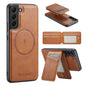 Fierre Shann Cowhide Vertical Flip Magnetic Card Holder Phone Case, For Samsung Galaxy S24+ 5G, For Samsung Galaxy S23 FE 5G, For Samsung Galaxy S23 Ultra 5G, For Samsung Galaxy S22 Ultra 5G, For Samsung Galaxy S22+ 5G, For Samsung Galaxy S22 5G