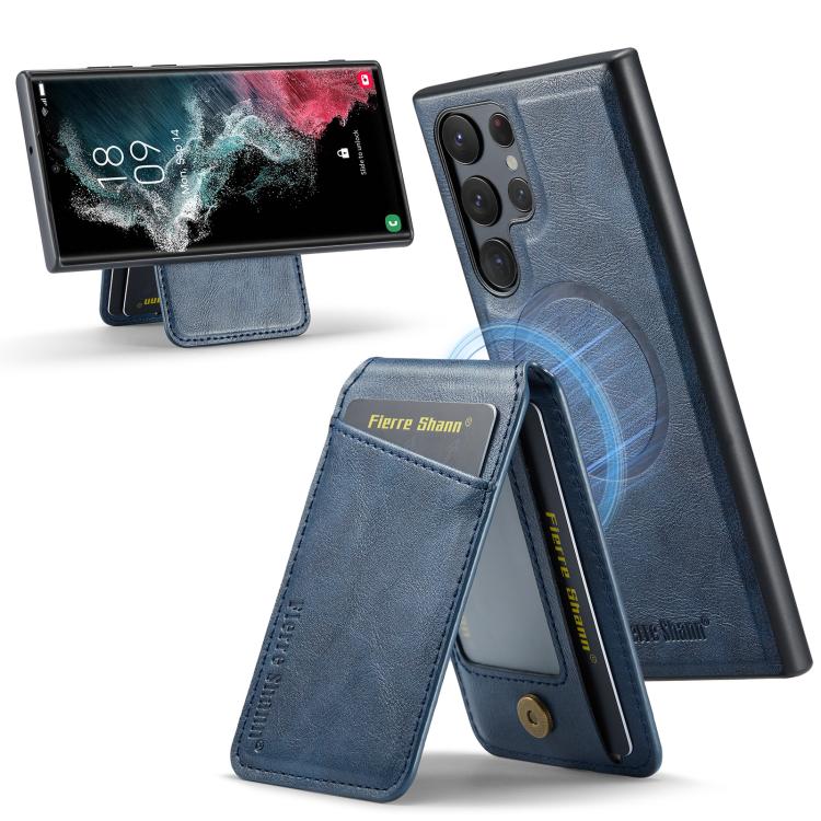Fierre Shann Cowhide Vertical Flip Magnetic Card Holder Phone Case, For Samsung Galaxy S26+ 5G, For Samsung Galaxy S26 Ultra 5G, For Samsung Galaxy S26 5G, For Samsung Galaxy S25 5G, For Samsung Galaxy S25+ 5G, For Samsung Galaxy S25 Ultra 5G          ...