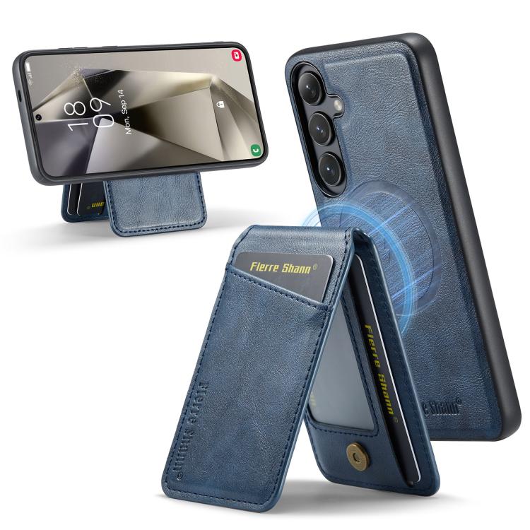 Fierre Shann Cowhide Vertical Flip Magnetic Card Holder Phone Case, For Samsung Galaxy S26+ 5G, For Samsung Galaxy S26 Ultra 5G, For Samsung Galaxy S26 5G, For Samsung Galaxy S25 5G, For Samsung Galaxy S25+ 5G, For Samsung Galaxy S25 Ultra 5G          ...