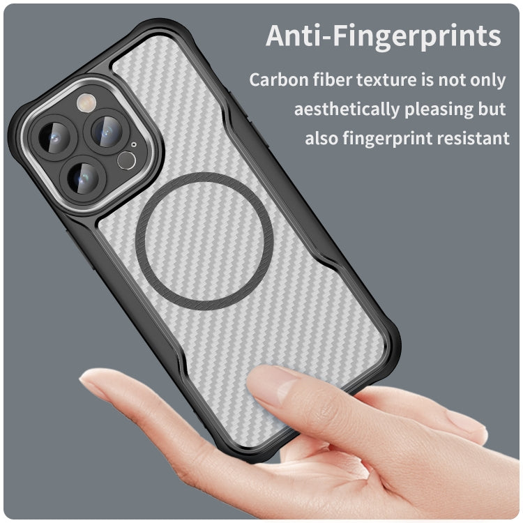 Carbon Fiber Texture MagSafe Translucent Phone Case