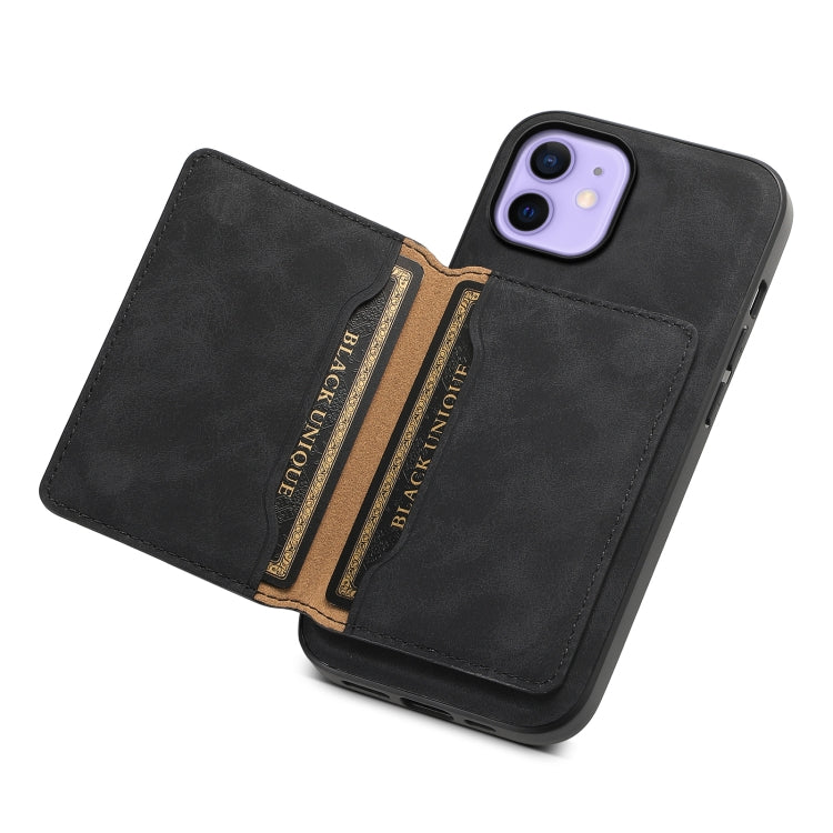 Denior D13 Retro Texture Leather MagSafe Card Bag Phone Case