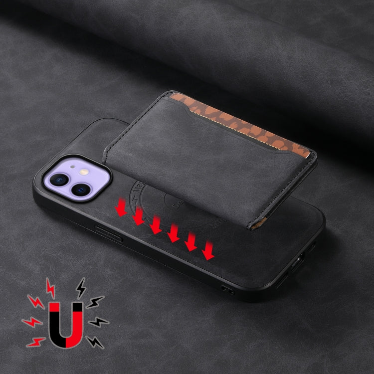 Denior D13 Retro Texture Leather MagSafe Card Bag Phone Case