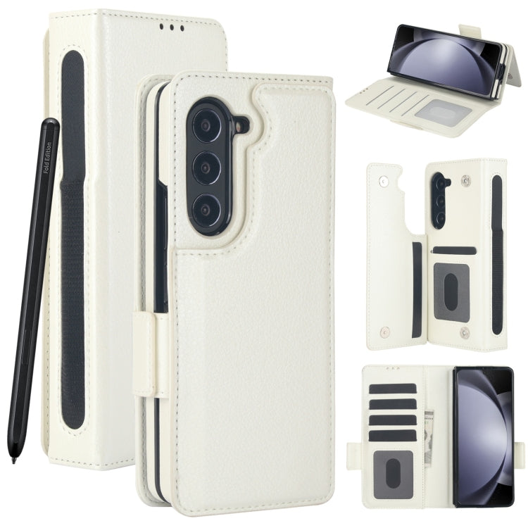 Solid Color Multifunctional Folding Leather Phone Case with Pen Slot