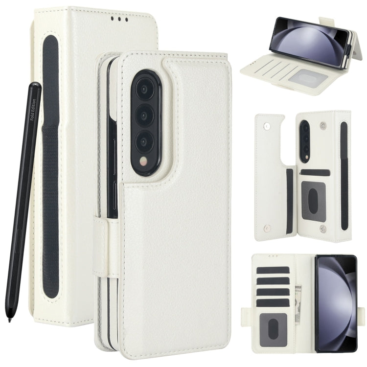 Solid Color Multifunctional Folding Leather Phone Case with Pen Slot