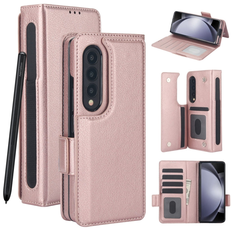 Solid Color Multifunctional Folding Leather Phone Case with Pen Slot