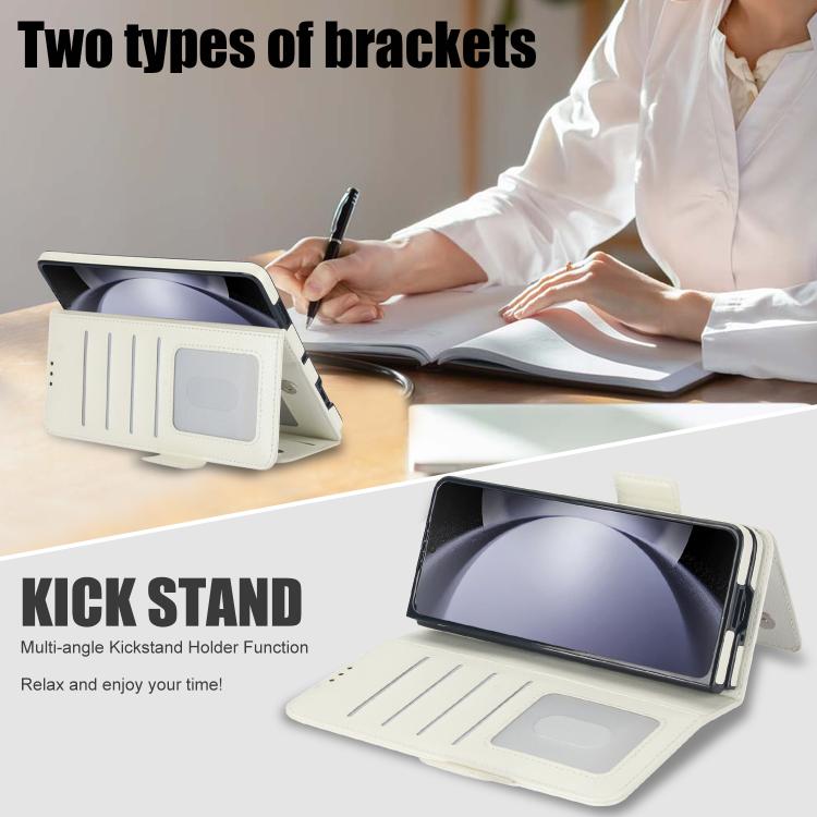 Solid Color Multifunctional Folding Leather Phone Case with Pen Slot