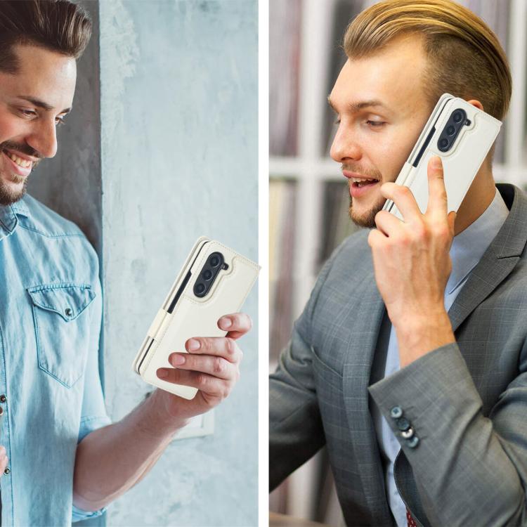 Solid Color Multifunctional Folding Leather Phone Case with Pen Slot