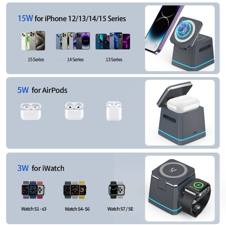 H49 3 in 1 Multi-function Magnetic Wireless Charger