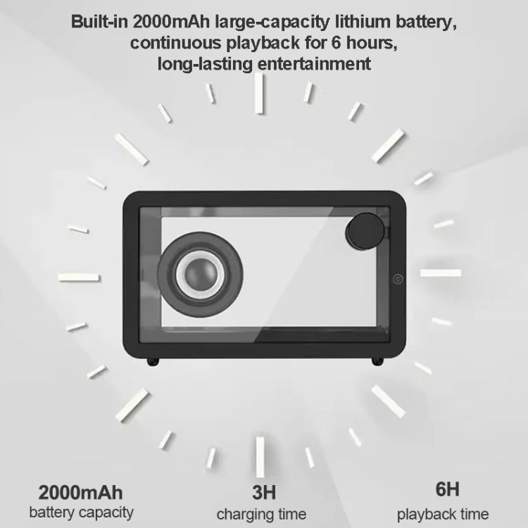 M8 Simple Fashion Transparent Bluetooth Speaker Subwoofer with Ambient Light