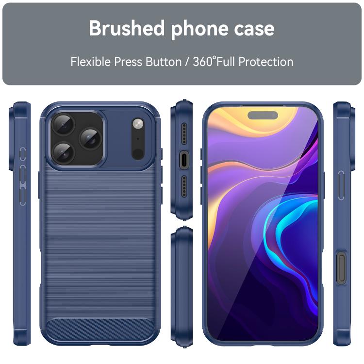 Brushed Texture Carbon Fiber TPU Phone Case