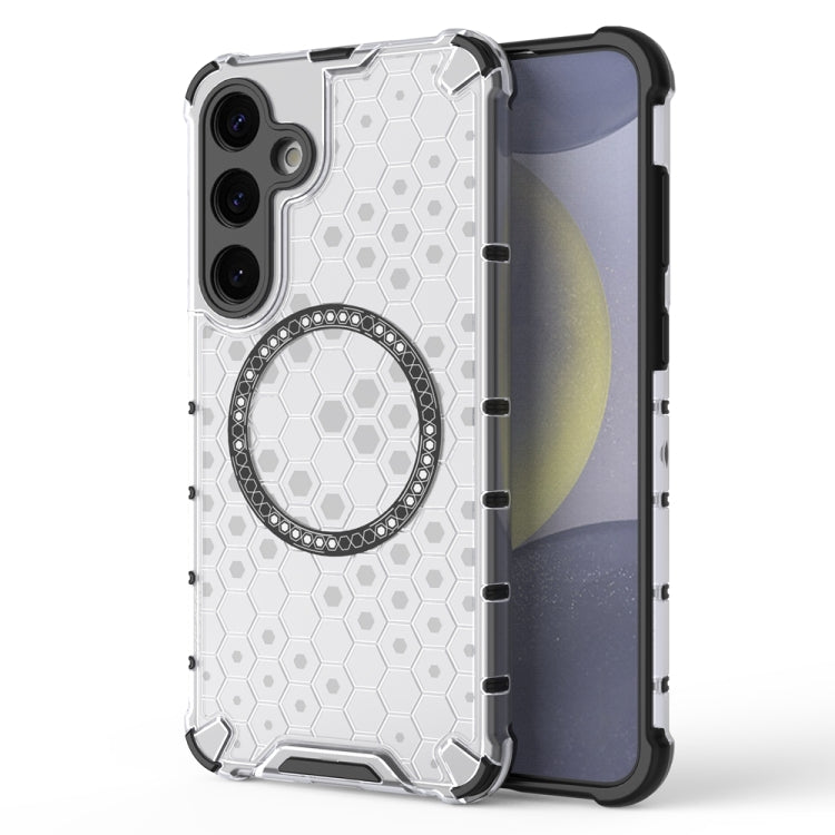 Honeycomb Magnetic Ring Shockproof Phone Case, For Samsung Galaxy S26+ 5G, For Samsung Galaxy S26 Ultra 5G, For Samsung Galaxy S26 5G, For Samsung Galaxy S25 Edge 5G, For Samsung Galaxy S25 5G, For Samsung Galaxy S25+ 5G, For Samsung Galaxy S25 Ultra 5...