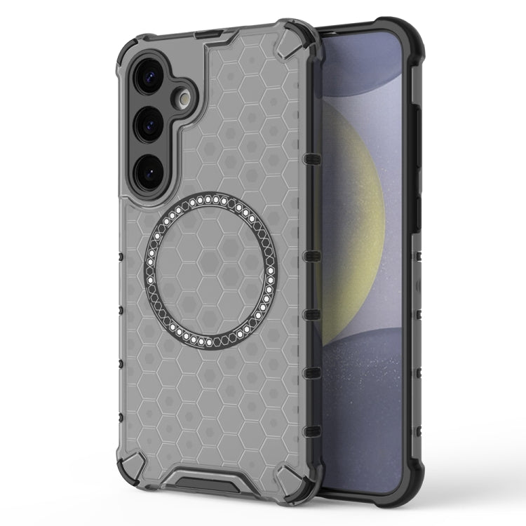 Honeycomb Magnetic Ring Shockproof Phone Case, For Samsung Galaxy S26+ 5G, For Samsung Galaxy S26 Ultra 5G, For Samsung Galaxy S26 5G, For Samsung Galaxy S25 Edge 5G, For Samsung Galaxy S25 5G, For Samsung Galaxy S25+ 5G, For Samsung Galaxy S25 Ultra 5...