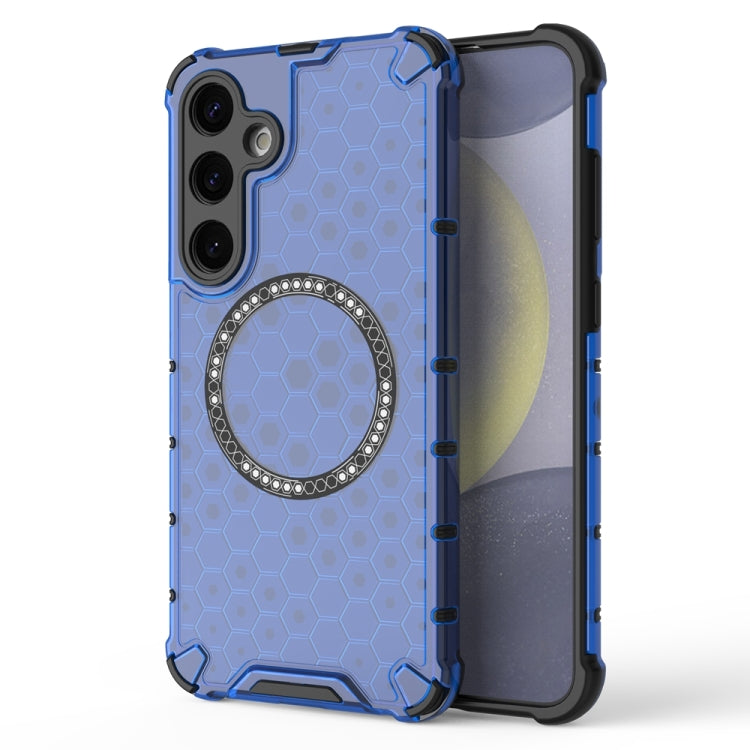 Honeycomb Magnetic Ring Shockproof Phone Case, For Samsung Galaxy S26+ 5G, For Samsung Galaxy S26 Ultra 5G, For Samsung Galaxy S26 5G, For Samsung Galaxy S25 Edge 5G, For Samsung Galaxy S25 5G, For Samsung Galaxy S25+ 5G, For Samsung Galaxy S25 Ultra 5...
