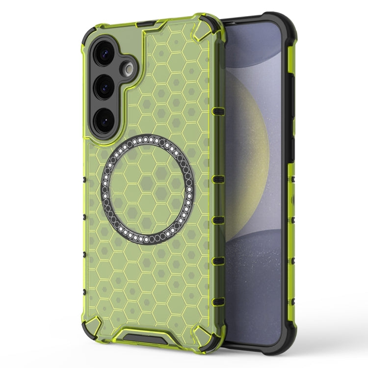 Honeycomb Magnetic Ring Shockproof Phone Case, For Samsung Galaxy S26+ 5G, For Samsung Galaxy S26 Ultra 5G, For Samsung Galaxy S26 5G, For Samsung Galaxy S25 Edge 5G, For Samsung Galaxy S25 5G, For Samsung Galaxy S25+ 5G, For Samsung Galaxy S25 Ultra 5...