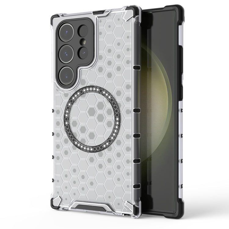 Honeycomb Magnetic Ring Shockproof Phone Case, For Samsung Galaxy S26+ 5G, For Samsung Galaxy S26 Ultra 5G, For Samsung Galaxy S26 5G, For Samsung Galaxy S25 Edge 5G, For Samsung Galaxy S25 5G, For Samsung Galaxy S25+ 5G, For Samsung Galaxy S25 Ultra 5...