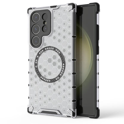 Honeycomb Magnetic Ring Shockproof Phone Case, For Samsung Galaxy S26+ 5G, For Samsung Galaxy S26 Ultra 5G, For Samsung Galaxy S26 5G, For Samsung Galaxy S25 Edge 5G, For Samsung Galaxy S25 5G, For Samsung Galaxy S25+ 5G, For Samsung Galaxy S25 Ultra 5...