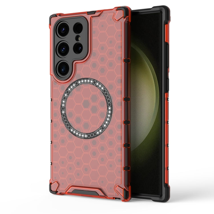 Honeycomb Magnetic Ring Shockproof Phone Case, For Samsung Galaxy S24 5G, For Samsung Galaxy S23 FE 5G, For Samsung Galaxy S23 Ultra 5G, For Samsung Galaxy S23+ 5G, For Samsung Galaxy S23 5G