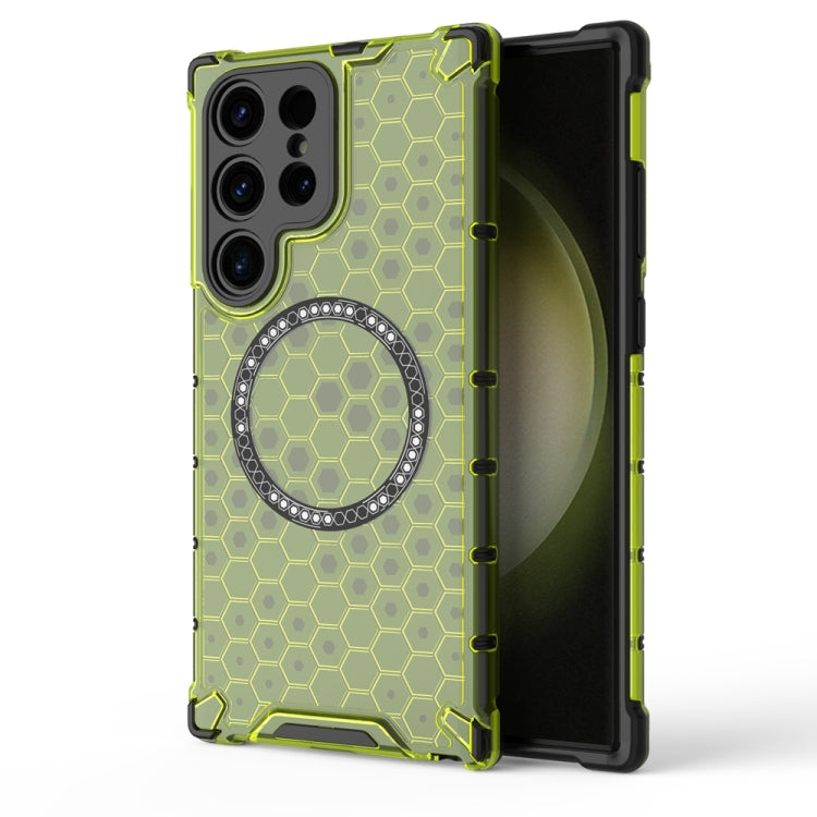 Honeycomb Magnetic Ring Shockproof Phone Case, For Samsung Galaxy S24 5G, For Samsung Galaxy S23 FE 5G, For Samsung Galaxy S23 Ultra 5G, For Samsung Galaxy S23+ 5G, For Samsung Galaxy S23 5G