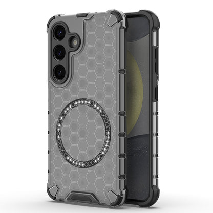 Honeycomb Magnetic Ring Shockproof Phone Case, For Samsung Galaxy S26+ 5G, For Samsung Galaxy S26 Ultra 5G, For Samsung Galaxy S26 5G, For Samsung Galaxy S25 Edge 5G, For Samsung Galaxy S25 5G, For Samsung Galaxy S25+ 5G, For Samsung Galaxy S25 Ultra 5...