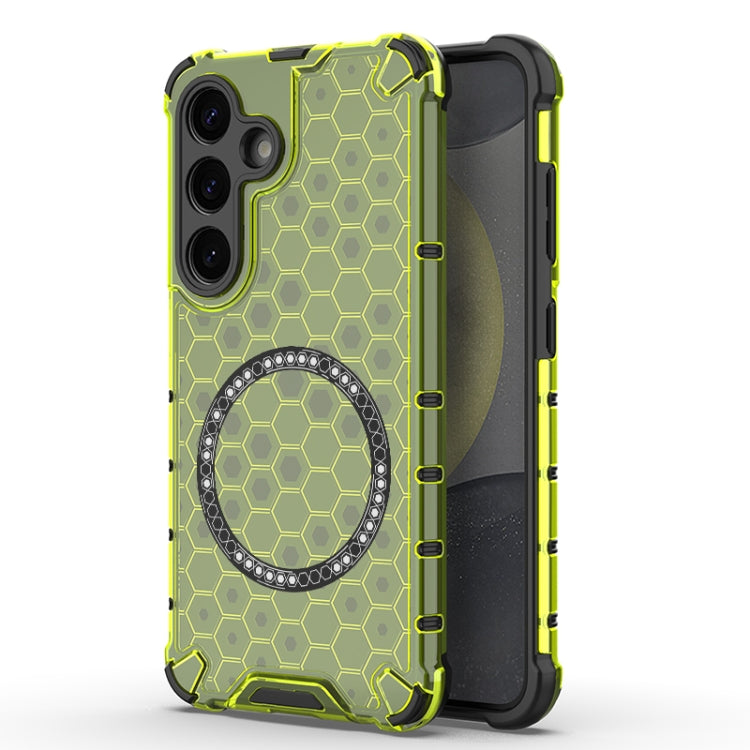 Honeycomb Magnetic Ring Shockproof Phone Case, For Samsung Galaxy S26+ 5G, For Samsung Galaxy S26 Ultra 5G, For Samsung Galaxy S26 5G, For Samsung Galaxy S25 Edge 5G, For Samsung Galaxy S25 5G, For Samsung Galaxy S25+ 5G, For Samsung Galaxy S25 Ultra 5...