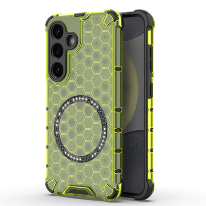 Honeycomb Magnetic Ring Shockproof Phone Case, For Samsung Galaxy S26+ 5G, For Samsung Galaxy S26 Ultra 5G, For Samsung Galaxy S26 5G, For Samsung Galaxy S25 Edge 5G, For Samsung Galaxy S25 5G, For Samsung Galaxy S25+ 5G, For Samsung Galaxy S25 Ultra 5...