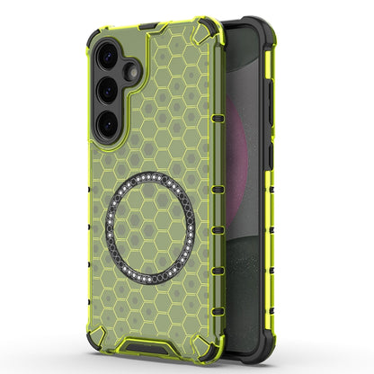 Honeycomb Magnetic Ring Shockproof Phone Case, For Samsung Galaxy S26+ 5G, For Samsung Galaxy S26 Ultra 5G, For Samsung Galaxy S26 5G, For Samsung Galaxy S25 Edge 5G, For Samsung Galaxy S25 5G, For Samsung Galaxy S25+ 5G, For Samsung Galaxy S25 Ultra 5...