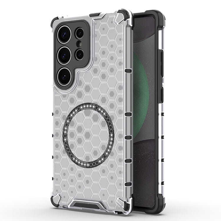 Honeycomb Magnetic Ring Shockproof Phone Case, For Samsung Galaxy S26+ 5G, For Samsung Galaxy S26 Ultra 5G, For Samsung Galaxy S26 5G, For Samsung Galaxy S25 Edge 5G, For Samsung Galaxy S25 5G, For Samsung Galaxy S25+ 5G, For Samsung Galaxy S25 Ultra 5...