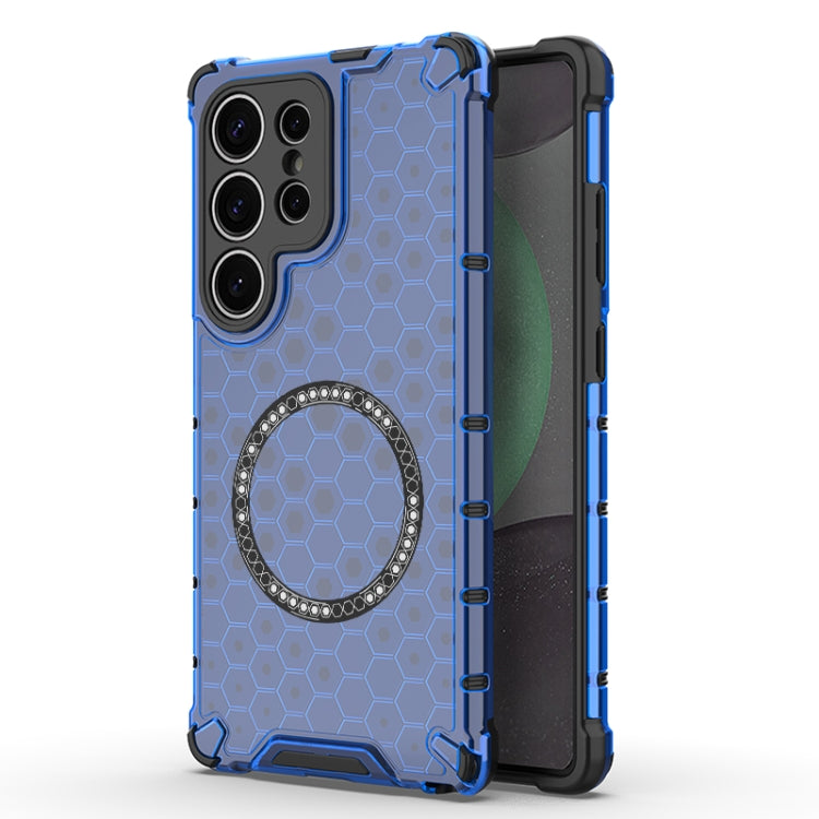 Honeycomb Magnetic Ring Shockproof Phone Case, For Samsung Galaxy S26+ 5G, For Samsung Galaxy S26 Ultra 5G, For Samsung Galaxy S26 5G, For Samsung Galaxy S25 Edge 5G, For Samsung Galaxy S25 5G, For Samsung Galaxy S25+ 5G, For Samsung Galaxy S25 Ultra 5...