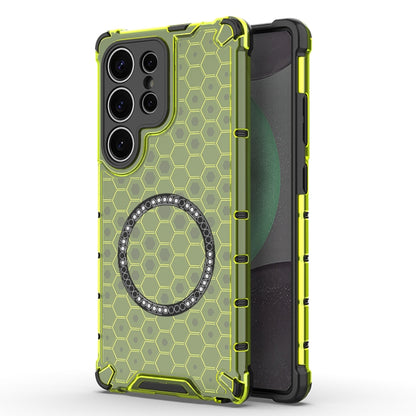 Honeycomb Magnetic Ring Shockproof Phone Case, For Samsung Galaxy S26+ 5G, For Samsung Galaxy S26 Ultra 5G, For Samsung Galaxy S26 5G, For Samsung Galaxy S25 Edge 5G, For Samsung Galaxy S25 5G, For Samsung Galaxy S25+ 5G, For Samsung Galaxy S25 Ultra 5...