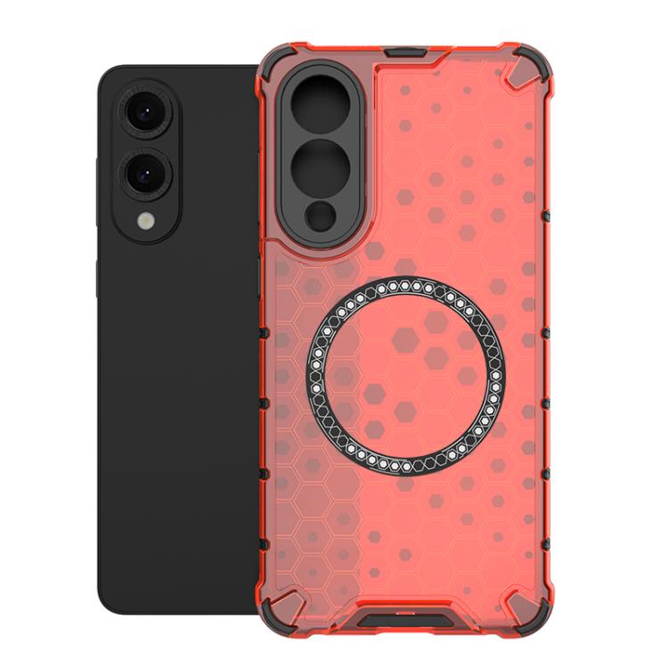 Honeycomb Magnetic Ring Shockproof Phone Case, For Samsung Galaxy S26+ 5G, For Samsung Galaxy S26 Ultra 5G, For Samsung Galaxy S26 5G, For Samsung Galaxy S25 Edge 5G, For Samsung Galaxy S25 5G, For Samsung Galaxy S25+ 5G, For Samsung Galaxy S25 Ultra 5...
