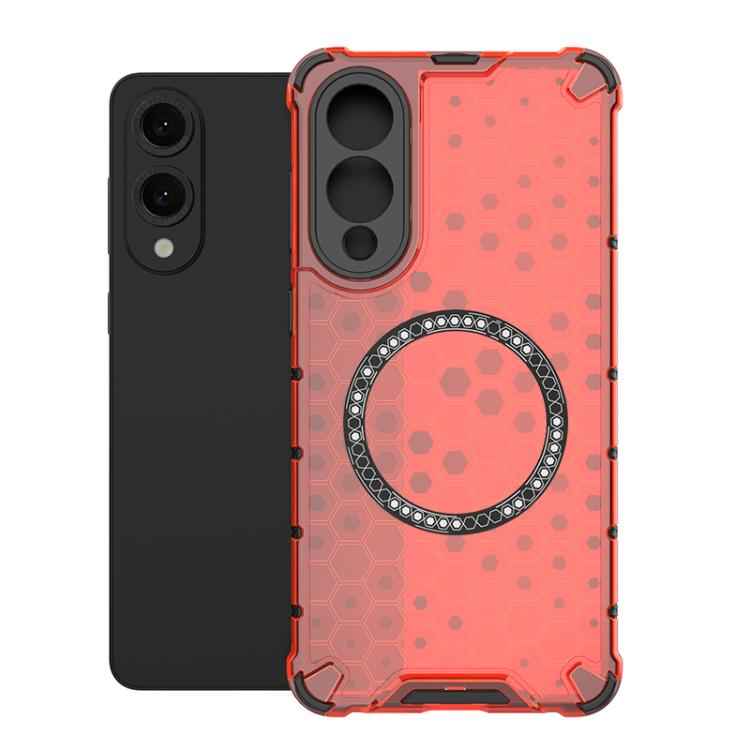 Honeycomb Magnetic Ring Shockproof Phone Case, For Samsung Galaxy S26+ 5G, For Samsung Galaxy S26 Ultra 5G, For Samsung Galaxy S26 5G, For Samsung Galaxy S25 Edge 5G, For Samsung Galaxy S25 5G, For Samsung Galaxy S25+ 5G, For Samsung Galaxy S25 Ultra 5...