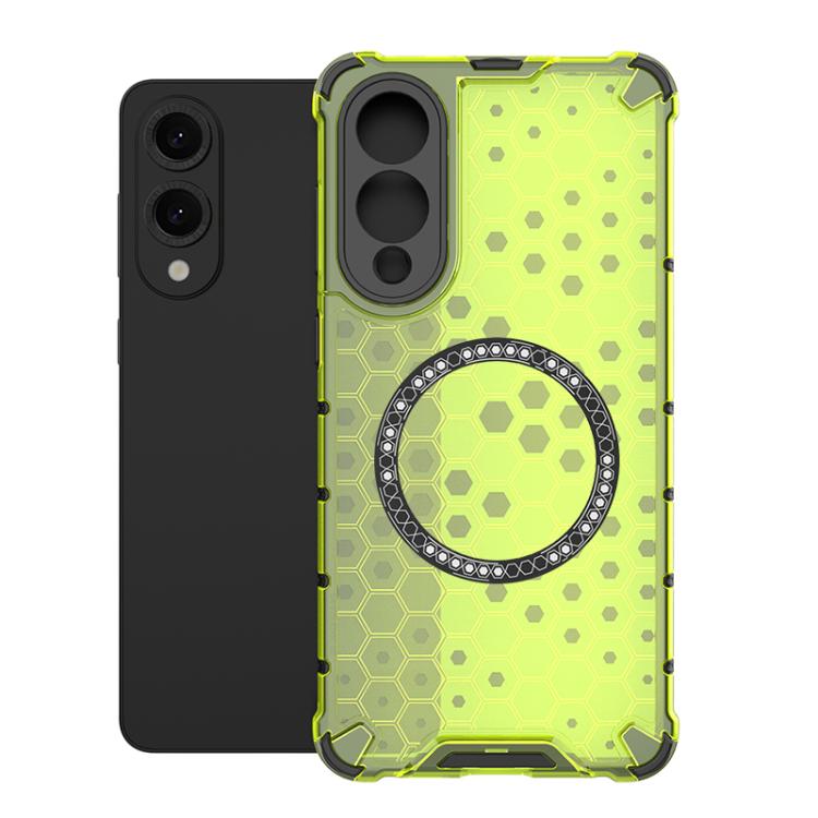Honeycomb Magnetic Ring Shockproof Phone Case, For Samsung Galaxy S26+ 5G, For Samsung Galaxy S26 Ultra 5G, For Samsung Galaxy S26 5G, For Samsung Galaxy S25 Edge 5G, For Samsung Galaxy S25 5G, For Samsung Galaxy S25+ 5G, For Samsung Galaxy S25 Ultra 5...