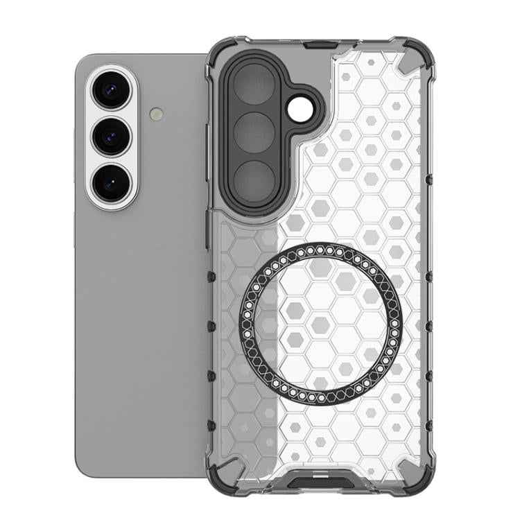 Honeycomb Magnetic Ring Shockproof Phone Case, For Samsung Galaxy S26+ 5G, For Samsung Galaxy S26 Ultra 5G, For Samsung Galaxy S26 5G, For Samsung Galaxy S25 Edge 5G, For Samsung Galaxy S25 5G, For Samsung Galaxy S25+ 5G, For Samsung Galaxy S25 Ultra 5...