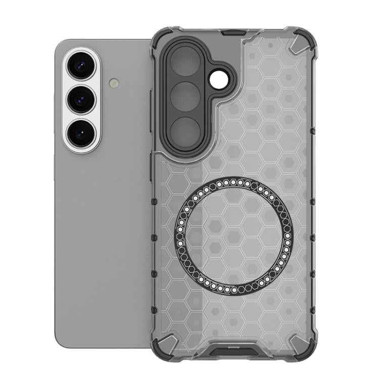 Honeycomb Magnetic Ring Shockproof Phone Case, For Samsung Galaxy S26+ 5G, For Samsung Galaxy S26 Ultra 5G, For Samsung Galaxy S26 5G, For Samsung Galaxy S25 Edge 5G, For Samsung Galaxy S25 5G, For Samsung Galaxy S25+ 5G, For Samsung Galaxy S25 Ultra 5...