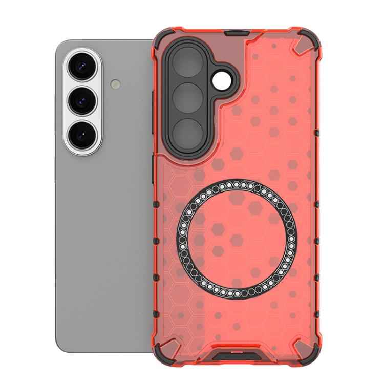 Honeycomb Magnetic Ring Shockproof Phone Case, For Samsung Galaxy S26+ 5G, For Samsung Galaxy S26 Ultra 5G, For Samsung Galaxy S26 5G, For Samsung Galaxy S25 Edge 5G, For Samsung Galaxy S25 5G, For Samsung Galaxy S25+ 5G, For Samsung Galaxy S25 Ultra 5...
