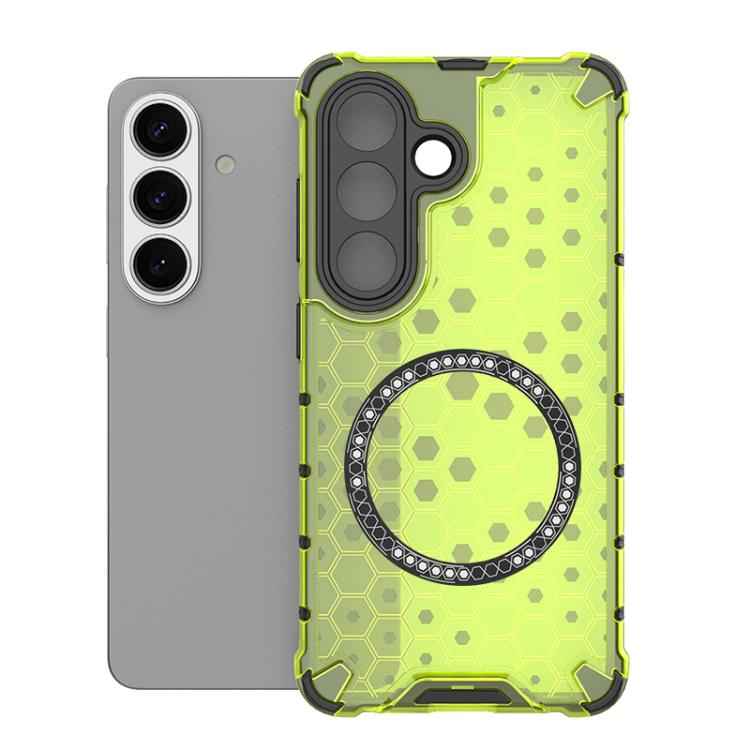 Honeycomb Magnetic Ring Shockproof Phone Case, For Samsung Galaxy S26+ 5G, For Samsung Galaxy S26 Ultra 5G, For Samsung Galaxy S26 5G, For Samsung Galaxy S25 Edge 5G, For Samsung Galaxy S25 5G, For Samsung Galaxy S25+ 5G, For Samsung Galaxy S25 Ultra 5...