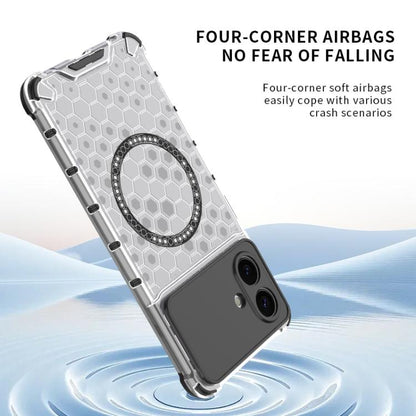 Honeycomb Magnetic Ring Shockproof Phone Case, For Samsung Galaxy S26+ 5G, For Samsung Galaxy S26 Ultra 5G, For Samsung Galaxy S26 5G, For Samsung Galaxy S25 Edge 5G, For Samsung Galaxy S25 5G, For Samsung Galaxy S25+ 5G, For Samsung Galaxy S25 Ultra 5...