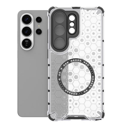 Honeycomb Magnetic Ring Shockproof Phone Case, For Samsung Galaxy S26+ 5G, For Samsung Galaxy S26 Ultra 5G, For Samsung Galaxy S26 5G, For Samsung Galaxy S25 Edge 5G, For Samsung Galaxy S25 5G, For Samsung Galaxy S25+ 5G, For Samsung Galaxy S25 Ultra 5...