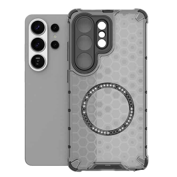 Honeycomb Magnetic Ring Shockproof Phone Case, For Samsung Galaxy S26+ 5G, For Samsung Galaxy S26 Ultra 5G, For Samsung Galaxy S26 5G, For Samsung Galaxy S25 Edge 5G, For Samsung Galaxy S25 5G, For Samsung Galaxy S25+ 5G, For Samsung Galaxy S25 Ultra 5...