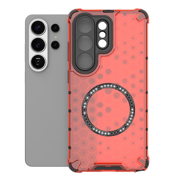 Honeycomb Magnetic Ring Shockproof Phone Case, For Samsung Galaxy S26+ 5G, For Samsung Galaxy S26 Ultra 5G, For Samsung Galaxy S26 5G, For Samsung Galaxy S25 Edge 5G, For Samsung Galaxy S25 5G, For Samsung Galaxy S25+ 5G, For Samsung Galaxy S25 Ultra 5...