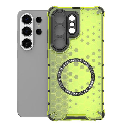 Honeycomb Magnetic Ring Shockproof Phone Case, For Samsung Galaxy S26+ 5G, For Samsung Galaxy S26 Ultra 5G, For Samsung Galaxy S26 5G, For Samsung Galaxy S25 Edge 5G, For Samsung Galaxy S25 5G, For Samsung Galaxy S25+ 5G, For Samsung Galaxy S25 Ultra 5...