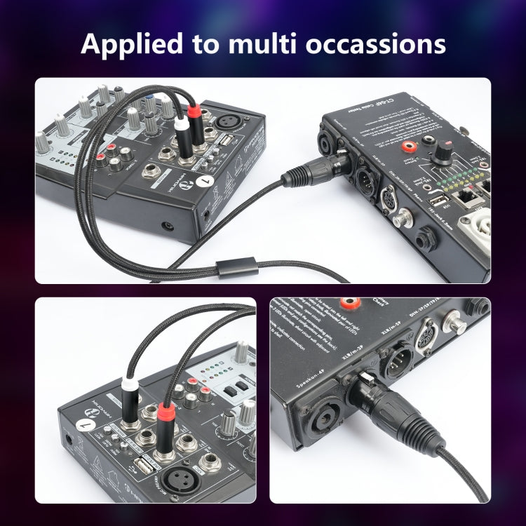 2020Y63 XLR Female to Dual 6.35mm 1/4 TRS Male Y-type Audio Cable