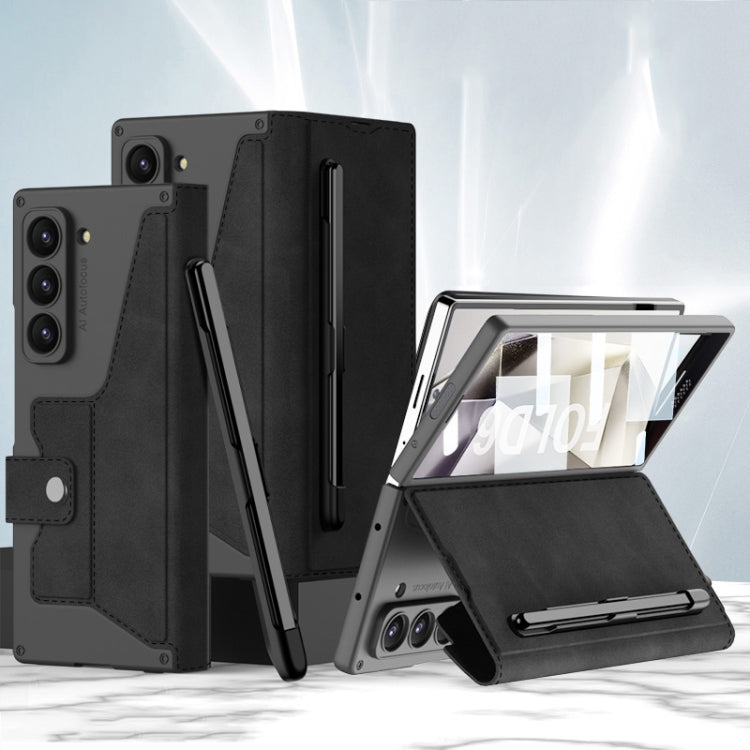 GKK Integrated Armor Flip Leather Case with Pen Slot, Stylus Not Included, For Samsung Galaxy Z Fold7 5G, For Samsung Galaxy Z Fold6