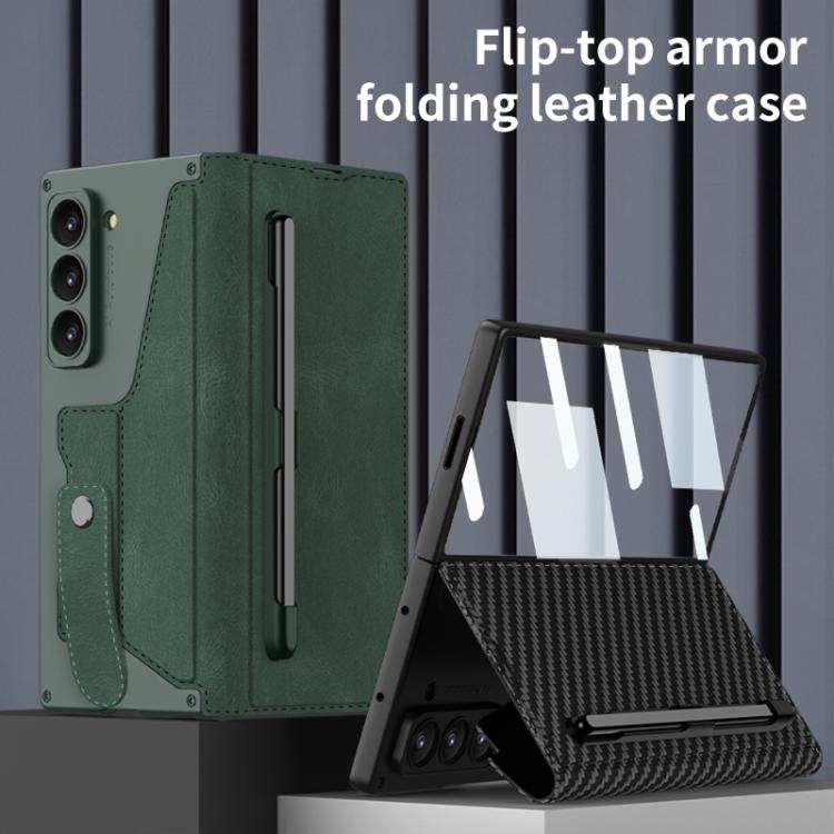 GKK Integrated Armor Flip Leather Case with Pen Slot, Stylus Not Included
