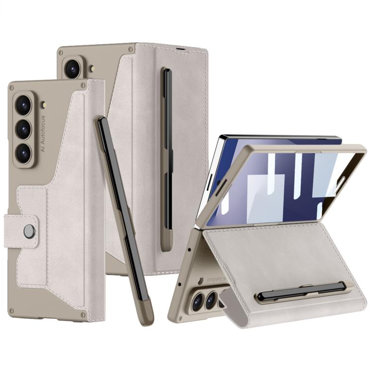 GKK Integrated Armor Flip Leather Case with Pen Slot, Stylus Not Included, For Samsung Galaxy Z Fold7 5G, For Samsung Galaxy Z Fold6