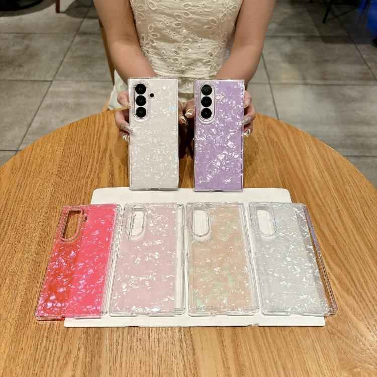 Pearlescent Shell Texture Phone Case, For Samsung Galaxy Z Fold7 5G, For Samsung Galaxy Z Fold Special, For Samsung Galaxy Z Flip6, For Samsung Galaxy Z Fold6, For Samsung Galaxy Z Fold5, For Samsung Galaxy Z Flip5, For Samsung Galaxy Z Fold4          ...