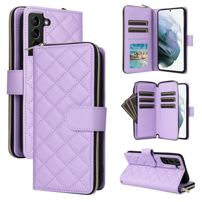 Crossbody Rhombic Zipper Tower Buckle Leather Phone Case with Lanyard, For Samsung Galaxy S22 5G, For Samsung Galaxy S21 FE 5G, For Samsung Galaxy S21 5G, For Samsung Galaxy S21+ 5G, For Samsung Galaxy S21 Ultra 5G