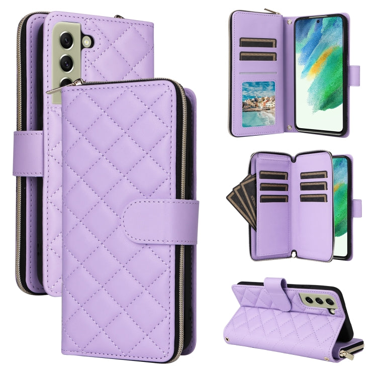 Crossbody Rhombic Zipper Tower Buckle Leather Phone Case with Lanyard, For Samsung Galaxy S22 5G, For Samsung Galaxy S21 FE 5G, For Samsung Galaxy S21 5G, For Samsung Galaxy S21+ 5G, For Samsung Galaxy S21 Ultra 5G