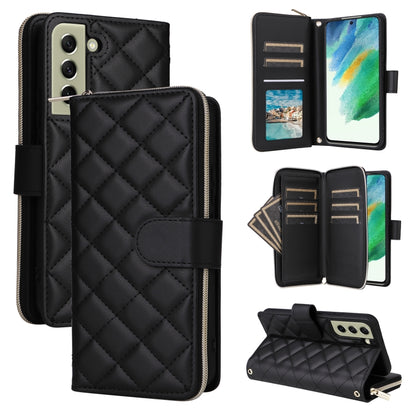 Crossbody Rhombic Zipper Tower Buckle Leather Phone Case with Lanyard, For Samsung Galaxy S22 5G, For Samsung Galaxy S21 FE 5G, For Samsung Galaxy S21 5G, For Samsung Galaxy S21+ 5G, For Samsung Galaxy S21 Ultra 5G